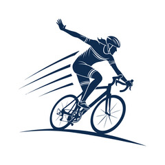 Naklejka premium cyclist in action silhouette vector clip art design