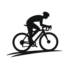 cyclist in action silhouette vector clip art design