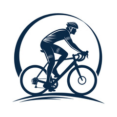 cyclist in action silhouette vector clip art design