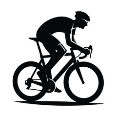 cyclist in action silhouette vector clip art design