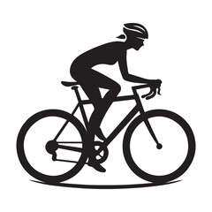 Naklejka premium cyclist in action silhouette vector clip art design