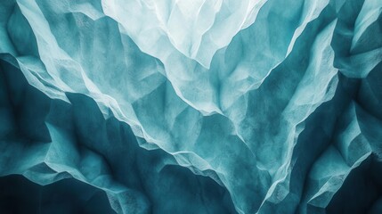 Obraz premium Abstract geometric background depicting underwater canyon shapes in shades of teal and gray, creating a sense of depth and texture