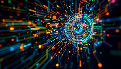  Technology growth colourful background