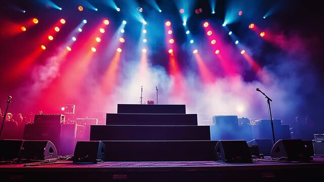 empty stage with spotlights footage