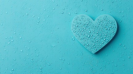 Obraz premium World Water Day concept. Watery Heart A Digital of Water Droplets Forming a Transparent Heart Shape on a Minimalist Background