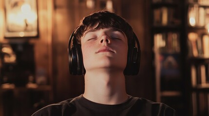 Person Enjoying Relaxation with Noise Cancelling Headphones