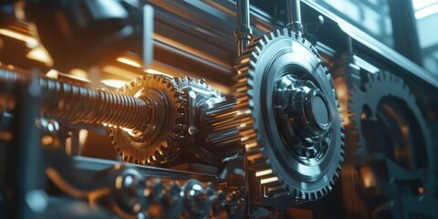 Fototapeta premium Machine Gears Close Up