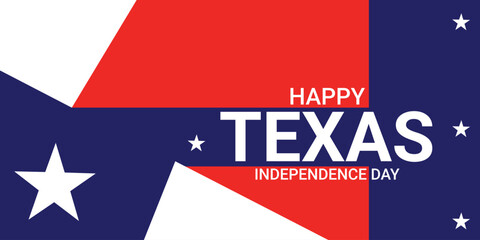 Happy texas independence day web banner template. illustration Vector Texas Independence day Background with flag. March 2nd Texas Independence Day Freedom holiday
