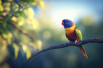Bird perched on tree branch
