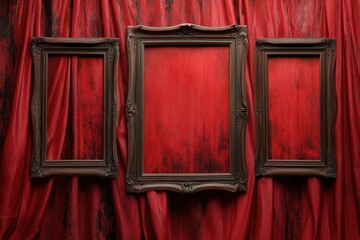 Elegant rustic red wooden frame display for photography – perfect for showcasing portraits, artwork, and cherished memories in a warm, inviting atmosphere for homes and studios