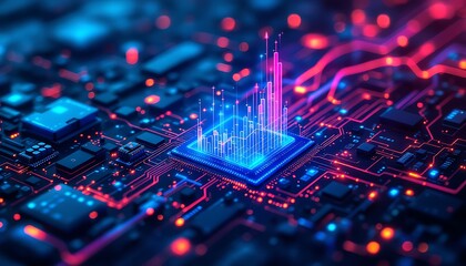 Fototapeta premium Technology growth colourful background