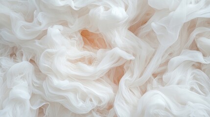 Fototapeta premium Soft white fabric texture studio abstract background indoor close-up textile design