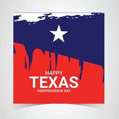 Happy texas independence day web banner template. illustration Vector Texas Independence day Background with flag. March 2nd Texas Independence Day Freedom holiday