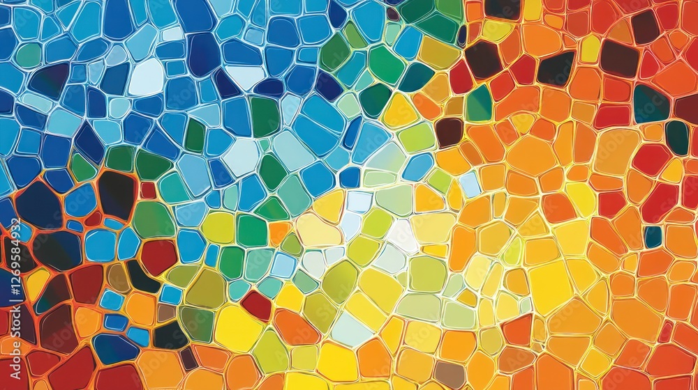 Poster abstract colorful mosaic pattern design artwork