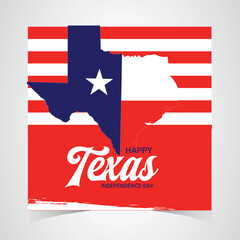 Happy texas independence day web banner template. illustration Vector Texas Independence day Background with flag. March 2nd Texas Independence Day Freedom holiday