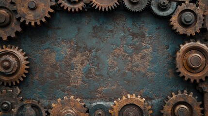 Rusty gear close-up