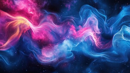 Fototapeta premium Colorful Abstract Space Background with Swirls and Nebula Effects