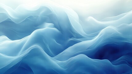 Obraz premium Fluid brushstrokes create an abstract geometric backdrop in gradient blue and turquoise tones resembling flowing water