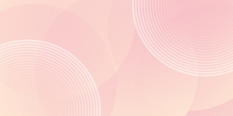 Minimalist banner background, pastel colorful, pink and yellow gradations. Circle effect style geometric, abstract background.