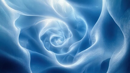 Obraz premium Swirling spiral patterns in shades of blue and white create a powerful underwater current effect