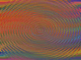 Abstract colourful circle swirl wave background with grainy texture. Fractal art. Spiral of different muted colors. Circle on water view from above.