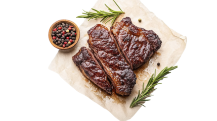 meat with vegetables isolated on white background 