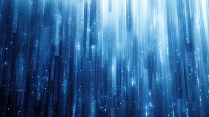 Dazzling abstract geometric background showcasing shimmering blue and silver streaks creating a waterfall effect