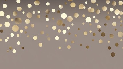 Elegant Taupe Background with Gold Polka Dots, Artistic Design, Digital Art, Modern Aesthetics