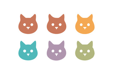 Obraz premium set of funny cats head