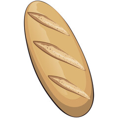 baguette bread cartoon isolated vektor illustration, work of hand drawn