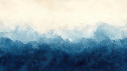 Obraz premium Serene cloudy sky in gradient white and blue tones with a clean bottom half for overlays