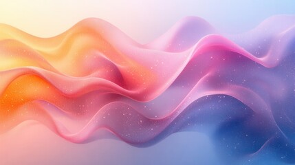 Abstract geometric background with flowing wave-like lines in gradient pink, orange, and blue hues featuring a smooth white center suitable for text