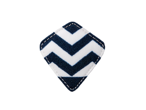 Textured chevron patch transparent background craft supplies studio close-up fabric design