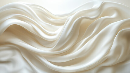 Obraz premium White silk fabric waves creating elegant abstract background with smooth curves and soft shadows for luxury design concept