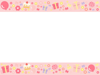 誕生日　パーティー　フレーム　イラスト