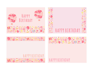 誕生日　パーティー　フレーム　イラストセット