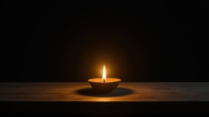 a glowing butter lamp on an altar symbolizes Buddhist rituals and the ritual of consecration (blessing)