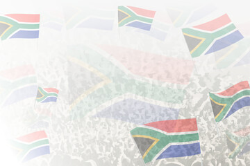 Fototapeta premium Celebratory Crowd with South Africa Flags Background