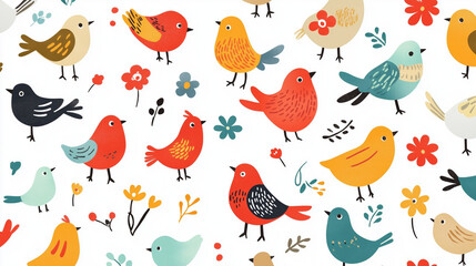 Obraz premium seamless pattern with birds