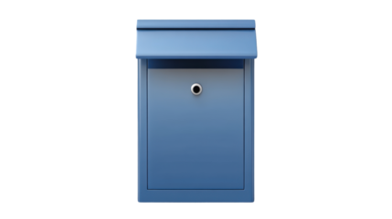 blue mailbox isolated on white background 