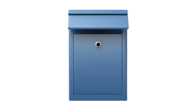 blue mailbox isolated on white background 