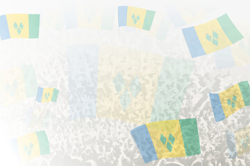 Obraz premium Celebratory Crowd with Saint Vincent and the Grenadines Flags Background