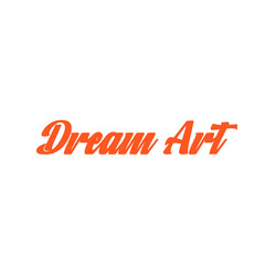 the dream art writing is orange without a background