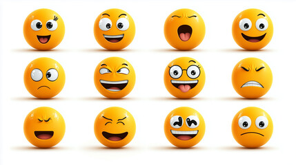 set of smileys isolated on white background