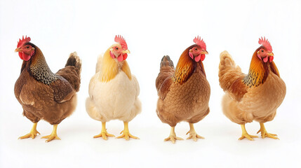 Fototapeta premium set of chicken isolated on white background