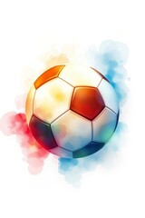 Fototapeta premium Watercolor Soccer Ball Art Vibrant Design for Sports Fans