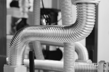 Water supply wiring in the boiler room, metal and plastic pipes, filters, taps and shut-off valves,...