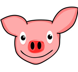 Ilustración de cabeza de cerdito