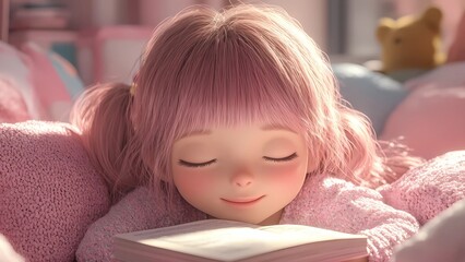 Fototapeta premium a Girl Reading Book
