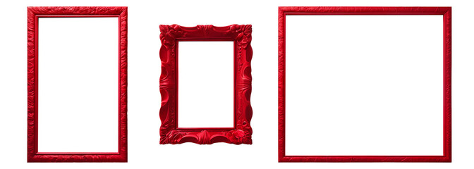 isolated modern red frames set